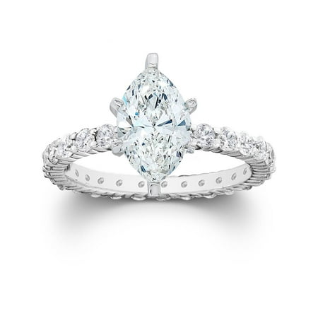 2 1/2 ct Soliltaire Marquise Diamond Engagement Eternity Ring 14K Gold