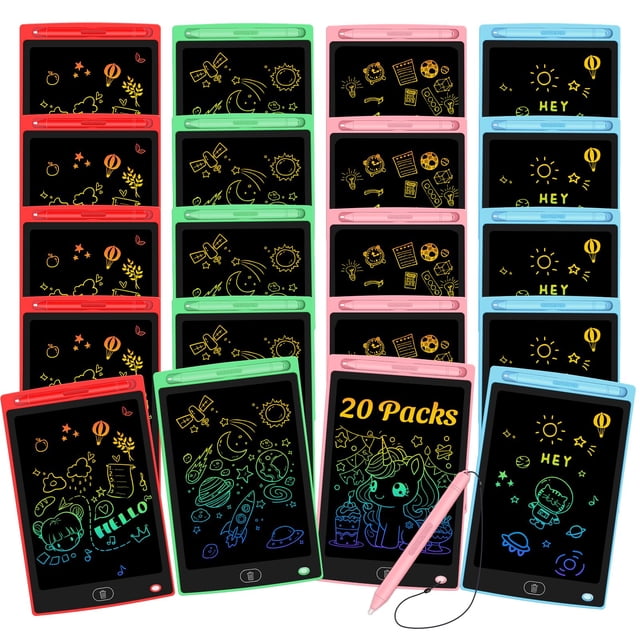 Tableta de escritura LCD Frelswon, paquete de 20, para niños de 8.5 pulgadas