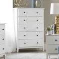 thumbnail image 7 of Grain Wood Furniture Greenport 5-Drawer Chest, Solid Wood with Brushed White Finish, 7 of 7