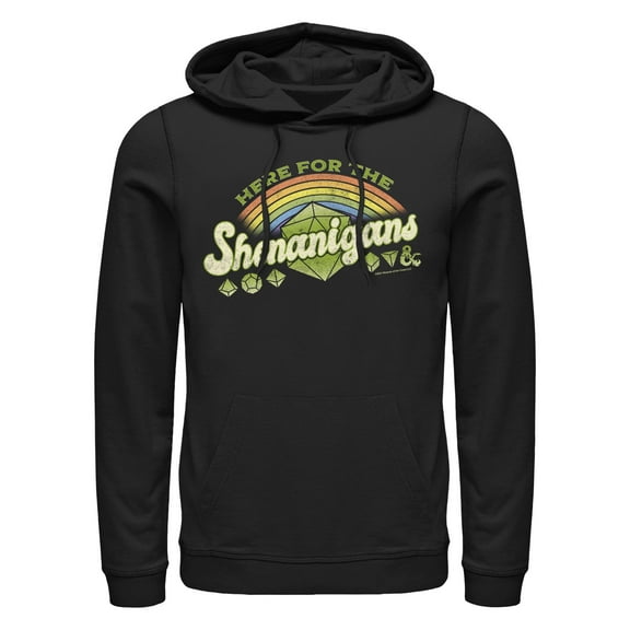 Men's Dungeons & Dragons St. Patrick's Day Here for the Shenanigans Dice Pull Over Hoodie
