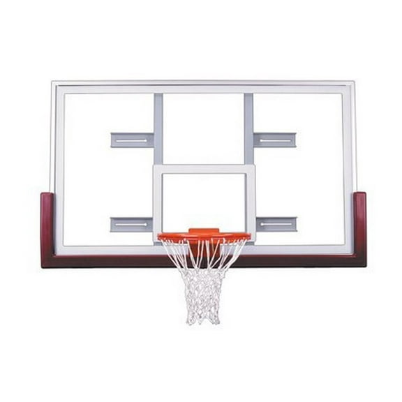First Team Competitor Upgrade Package Steel-Glass Gymnasium Backboard44; Rim & Pad Upgrade Package- Maroon