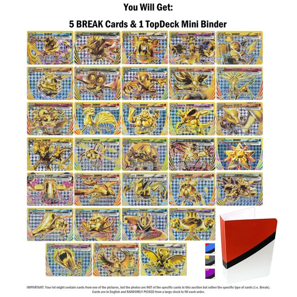 5 Break Pokemon Cards and TopDeck Mini Binder