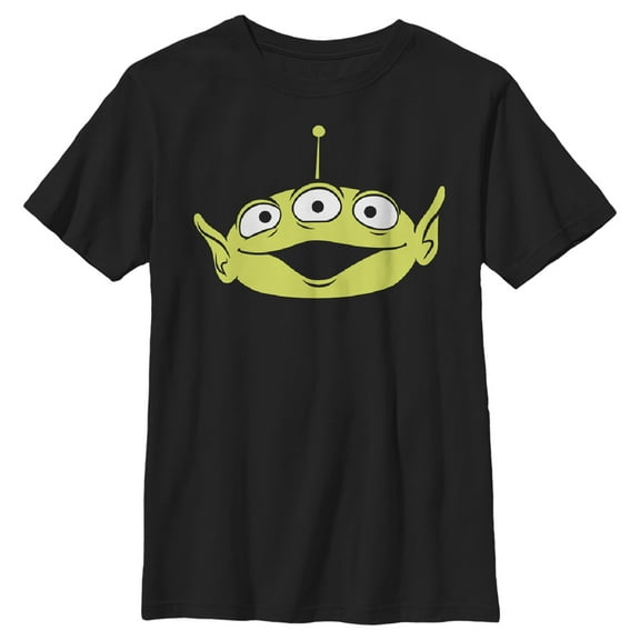 Boy's Toy Story Happy Alien Face  Graphic Tee Black X Large