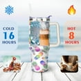 thumbnail image 4 of Colorful Pineapple 40 Oz Tumbler with Handle Lid and Straw, Stainless Steel Double Walled Vacuum Insulated Cup, Cute Anniversary Wedding Birthday Gifts Tumbler for Women Men Friends Outdoor Indoor, 4 of 7
