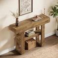 thumbnail image 4 of Tribesigns 41.34-Inch Farmhouse Console Table, 2-Tier Narrow Sofa Table Behind the Couch, Entryway Furniture with Storage Shelves for Living Room, Hallway, Foyer, Natural Brown, 4 of 9