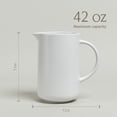 thumbnail image 4 of over&back Coupe Stoneware Pitcher - Elegant Water Pitcher for Home Decor and Beverages - Use as a Serving Pitcher or Decorative Vase - 42 Oz - Semi-Matte White, 4 of 7