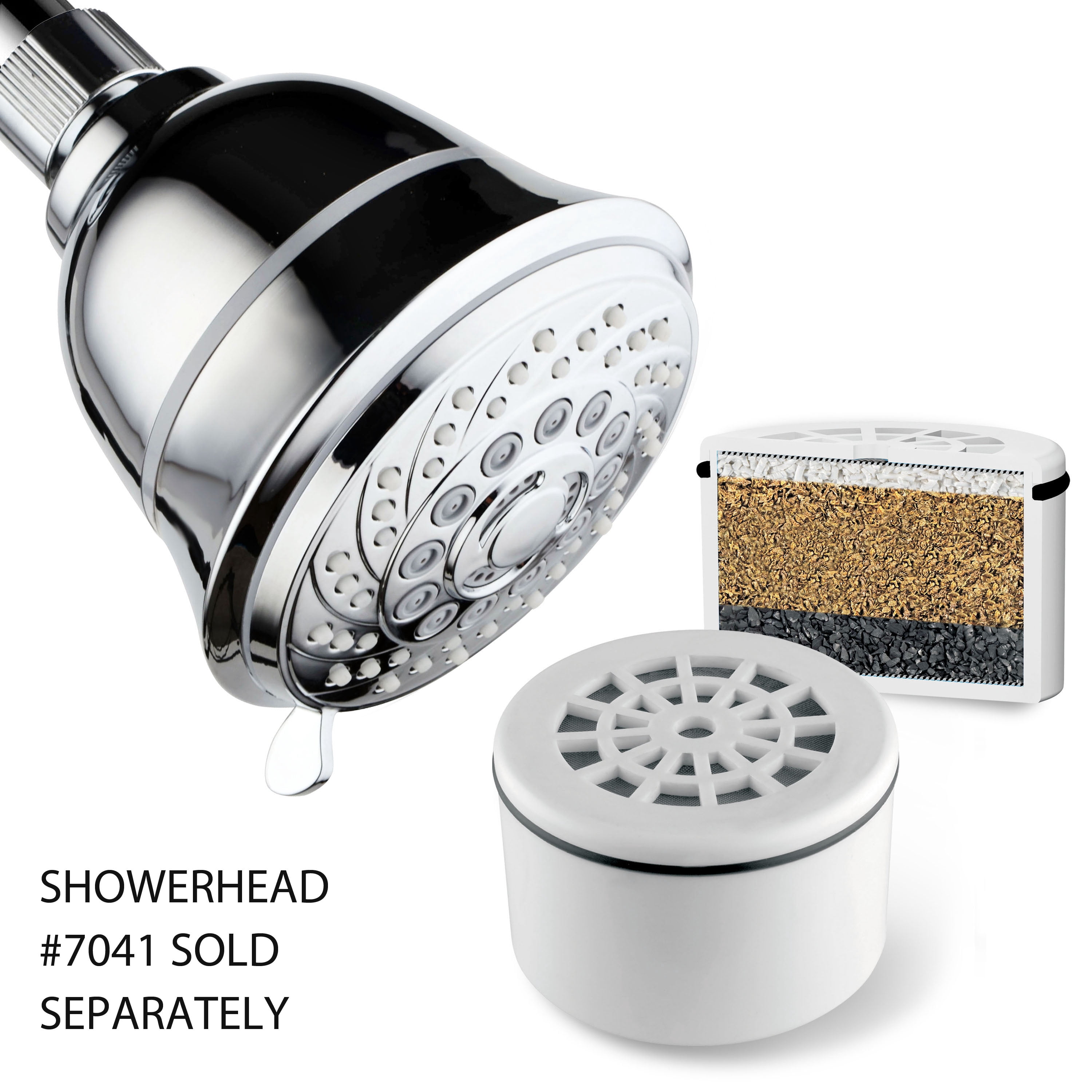 AquaSpa® Replacement Disposable 3-Stage Cartridge - for use with AquaCare Series Filtered Shower Heads, Handheld Showers and Shower Filters