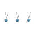 thumbnail image 4 of Qarigey Collar con colgante de cristal de copo de nieve para mujer, cadena de Zirconia, collar con colgante coreano para mujer, joyería para fiesta azul claro 3piezas Qarigey CBP005163, 4 of 6