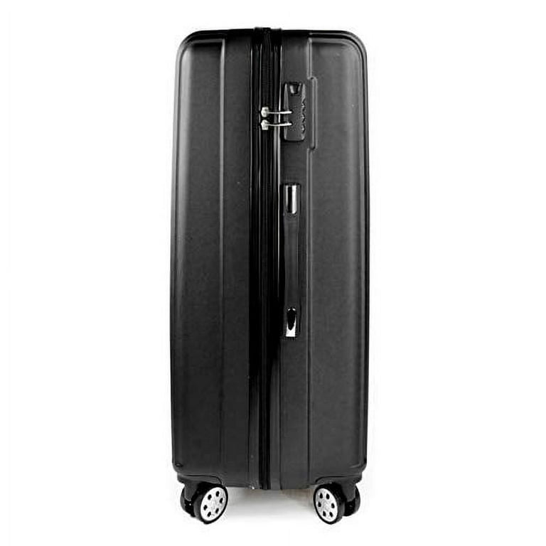 K-cliffs 3pcs Expandable Luggage Set Hard Side Suitcase Lightweight 3 ABS Spinner w/Lockable Zippers Black