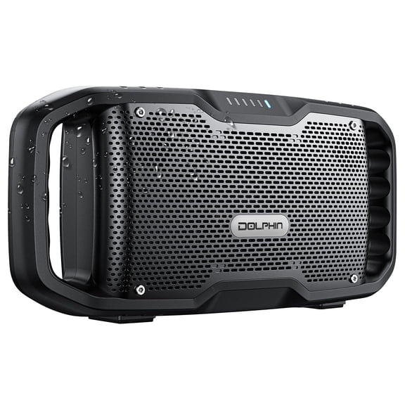 Dolphin Audio 70-Watt Bluetooth Rechargeable SOUNDBYTE 100 Waterproof Portable Speaker with Dual 3-In. Woofers and Power Bank
