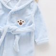 thumbnail image 6 of zuwimk Hooded Herringbone Boy's Fleece Soft Spa Kimono Long Robe, Kids Comfy Sleepwear Bathrobe(Blue,5-6 Years), 6 of 6