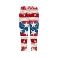 thumbnail image 4 of qelini USA Flag Leggings for Women Plus Size Summer Capris Pants Elastic Waist Print Tights Daily Wear, 4 of 5