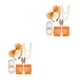 thumbnail image 2 of Jumpingount 1 Juego de disfraces de los años 80, accesorio de fiesta clásico, atuendo de mujer, ropa ornamental de red de pesca de encaje para Naranja 2piezas, 2 of 6