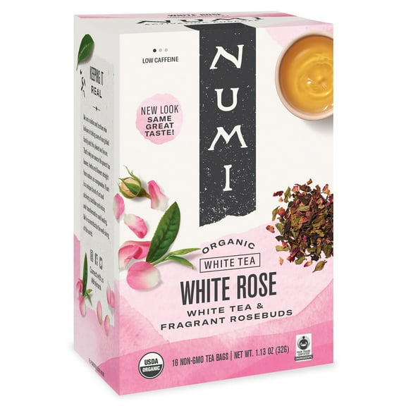 Numi Organic Tea, White Rose, Tea Bags, 16 Ct