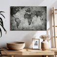 thumbnail image 3 of Elephant Stock Monochromatic World Map Wall Art - Horizontal Canvas Wall Art - Living Room Wall Decor - Map Canvas - Gray And Decor - 24" x 16", 3 of 8