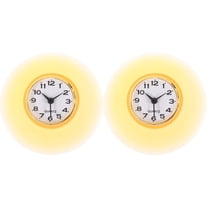 WEUVEB Weuveb Small Wall Clock Yellow Suction Cup Waterproof for Home 2Pcs