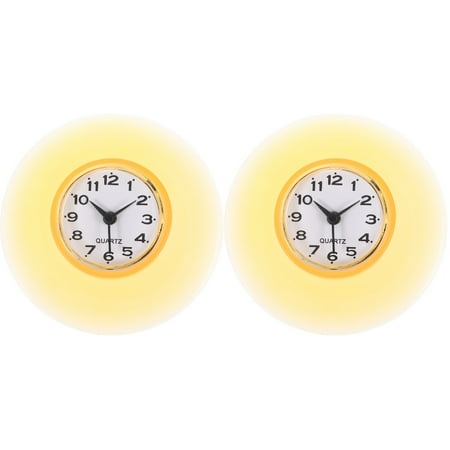 WEUVEB Weuveb Modern Wall Clock, Yellow, Silicone and Plastic, Accurate Time for Home 2Pcs