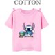 thumbnail image 3 of Camiseta de algodón Lilo Stitch Anime Verano Múltiples Moda Niños Niños Camisetas Cuello Redondo Casual Manga Corta Top, 3 of 5