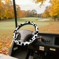 thumbnail image 3 of HUIACONG Cow Print Unversial Golf Cart Steering Wheel Covers 13-14" Easy to Install and Clean Car Steering Wheel Cover Comfortable Flannel Fabric for EZGO Yamaha Club Cars, 3 of 7