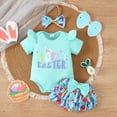 thumbnail image 2 of Kaprioy Baby Girl Easter Outfit My First Easter Romper Bunny Ruffle Skirt Dress Headband Set Cute Spring Clothes Girls Easter Outfits, 2 of 9