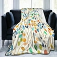 thumbnail image 2 of Floral Blanket Gifts for Women Girls for Bed Living Room Bedding Couch Soft Lightweight Warm Cozy Abstract Bright Colorful Leaves Throw Blankets Decor 60x80in All Seasons, 2 of 6