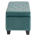 thumbnail image 3 of Ottomane de rangement en velours, moderne, sarcelle, 3 of 7