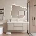 thumbnail image 2 of Light Luxury Wall Mounted Bathroom Cabinet With Smart Little Bear Mirror Bathroom Floor Vanity Sink Cabinet Bathroom Furniture My Lux Decor Round, 2 of 33