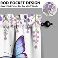 thumbnail image 3 of Vintage Butterflies and Purple Hydrangeas Tier Kitchen Curtains for Bathroom Living Rod Pocket Window Drapes 28"x36" 2 Panels Window Treatment Tiers, 3 of 4