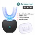 thumbnail image 3 of Cepillo de dientes eléctrico sónico automático inteligente de 360 grados con forma de U, 4 modos, temporizador, luz azul, recargable por USB, 3 of 5