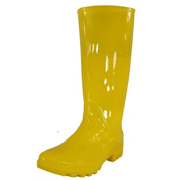 Shoes8teen Shoes 18 Womens Classic Rain Boot with Buckle (5, Yellow