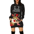 thumbnail image 2 of Chandail en Molleton de Noël pour Femmes, Cardigan à Col Rond Chaud, Veste de Mode à Capuche, Fermeture Mi-Longue, Imprimé de Vacances, Pull à Manches Longues, Pull de Noël, 2 of 6