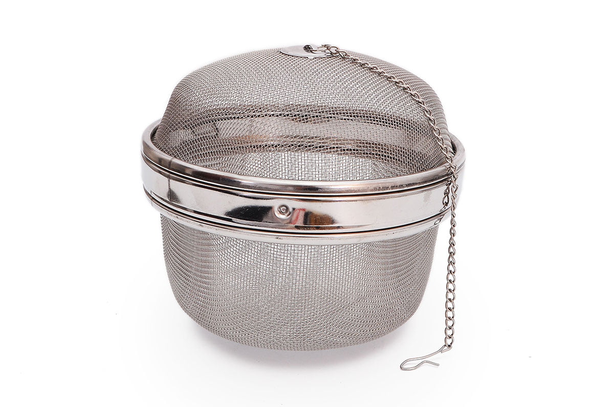 Tea Ball Strainer Infuser Silver Metal Bag Filter Strainer Squeezer Herbal Spice 