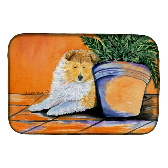 Carolines Treasures SS8667DDM Sheltie Dish Drying Mat 14 x 21" multicolor