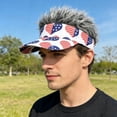 thumbnail image 4 of Mens Visor Cap Wig Adjustable Baseball Cap Golf Hats with Fake Hair, 4 of 5