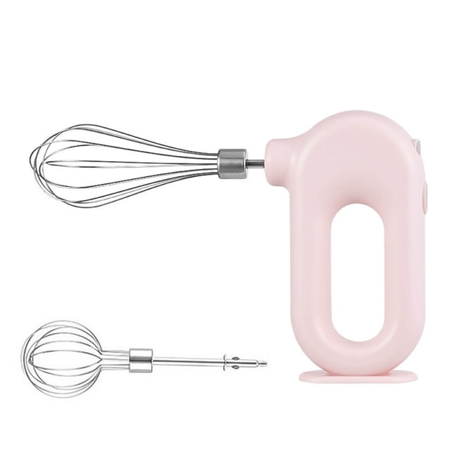 Generic H-D01 USB Rechargeable Handheld Electric Whisk with 4 Speeds, Dual Stainless Steel Heads, Compact Design for Cream & Egg Beating, Pink (Optional Colors: Green, White)