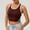 Coffee, variant on Qulqfy Sleeveless Tops for Women Trendy Cropped Black Athletic Crew Neck Solid Color Tank Tops Vest Tops for Women L