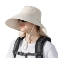 thumbnail image 1 of Aosijia Womens Chapeau de Soleil avec Queue de Cheval Trou à Large Bord Chapeau de Plein Air Randonnée Safari Plage Grdening Chapeau de Pêche avec Rabat de Cou, 1 of 10