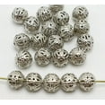 thumbnail image 5 of U8MO 200 Dull Silver Metal Round Filigree Spacer Beads 6mm Jewelry Findings, 5 of 5