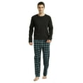 thumbnail image 4 of GLOBAL Men's 100% Cotton 2-Piece Flannel Pajama Sets - Crew Neck Knit Top Flannel Pants (S-XXL) | Soft, Breathable Sleepwear for Men, 4 of 5