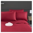thumbnail image 2 of saney XL Stripe Sheet Set - Luxury Hotel 1800 Premier Bedding Sheets & Pillowcases - Ultra Soft Breathable & Cooling Bed Sheets - Wrinkle Resistant - 4 Piece Set - XL, Burgundy, 2 of 7