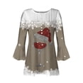 thumbnail image 4 of New Years 2025 Christmas Blouses for Women $5,Sexy Christmas Blouses for Women - Bold & Beautiful,Christmas Blouses 3/4 Sleeve Womens - Khaki XXXL, 4 of 4
