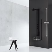 VIGO Bowery 58 in. H x 5 in. W 4-Jet Shower Panel System with Square Rainhead, Tub Filler and Hand Shower Wand in Matte Black