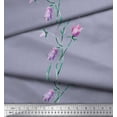 thumbnail image 2 of Soimoi Cotton Duck Fabric Leaves & Tulip Floral Print Sewing Fabric Yard 56 Inch Wide, 2 of 3