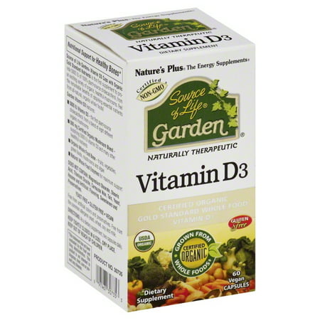 Natural Organics Laboratories Natures Plus Source of Life Garden Vitamin D3, 60