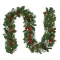 thumbnail image 2 of Artificial Christmas Garland Christmas Flocking Snowflake Rattan 270CM/106IN with Pinecone and Red Berries Mixed Artificial Encryption Falling Snow Rattan, 2 of 8
