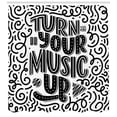 thumbnail image 3 of Ambesonne Rock and Roll Shower Curtain, Turn Your Music, 69"Wx84"L, Charcoal Grey and White, 3 of 3