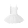 thumbnail image 2 of Haitryli Kids Girls Sequins Ballet Dance Dress Straps Cami Top with Tutu Skirt Skating Gymnastics Ballroom Costume White 6, 2 of 7