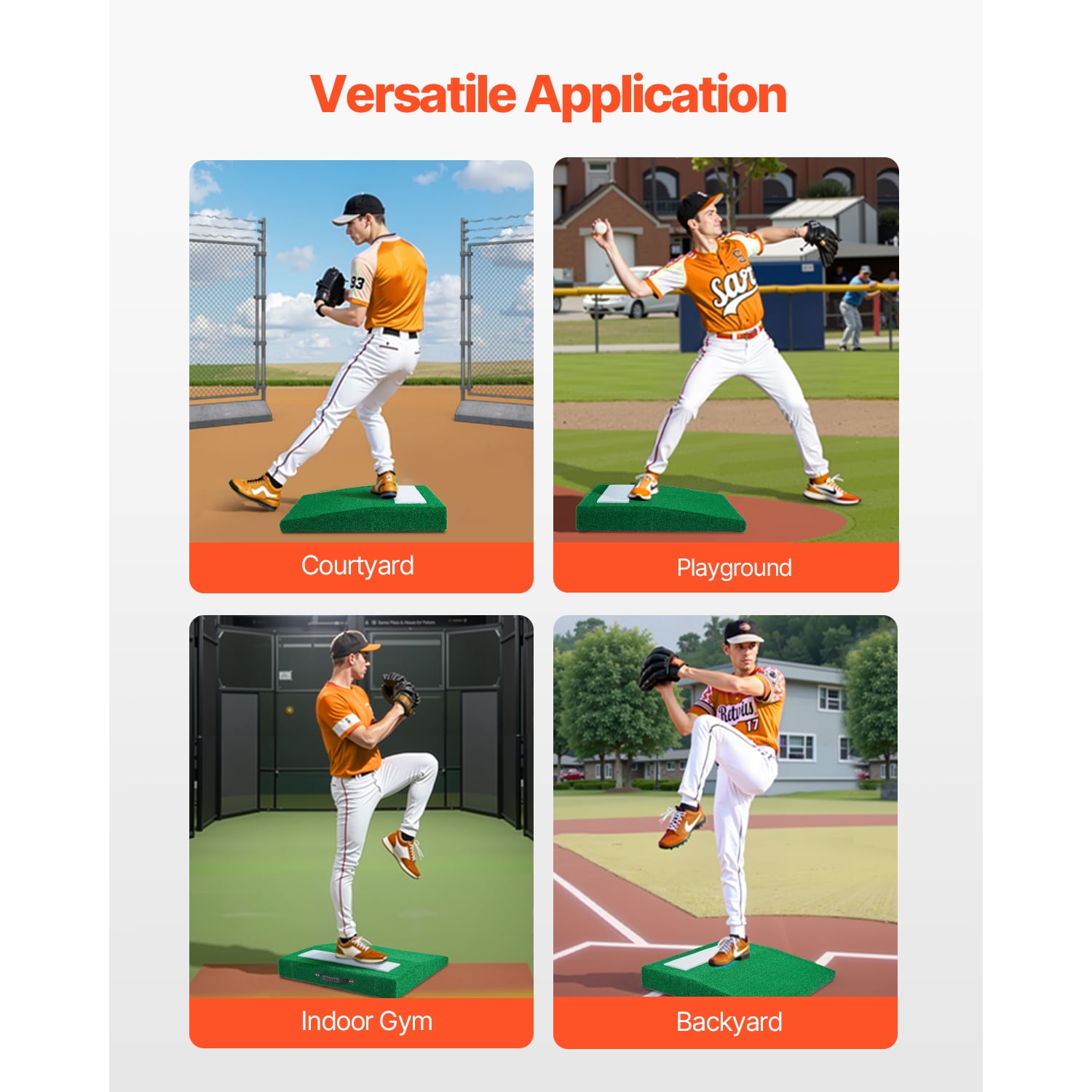 KFFKFF Pitching Hill, Mobile Baseball Thrower's Hill, 31 in Indoor Outdoor Throwing Exercise and Training Gear, Softball Throwing Helpers with Durable Grass, Pitching Leather, Transport Handle