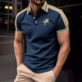 thumbnail image 2 of FUZHIQ Men's Polo Shirts Short Sleeve Color Block Horse Embroidery Casual Golf Polo Breathable Lightweight Business Daily Wear Fashion Collared Tops,XXL, 2 of 6