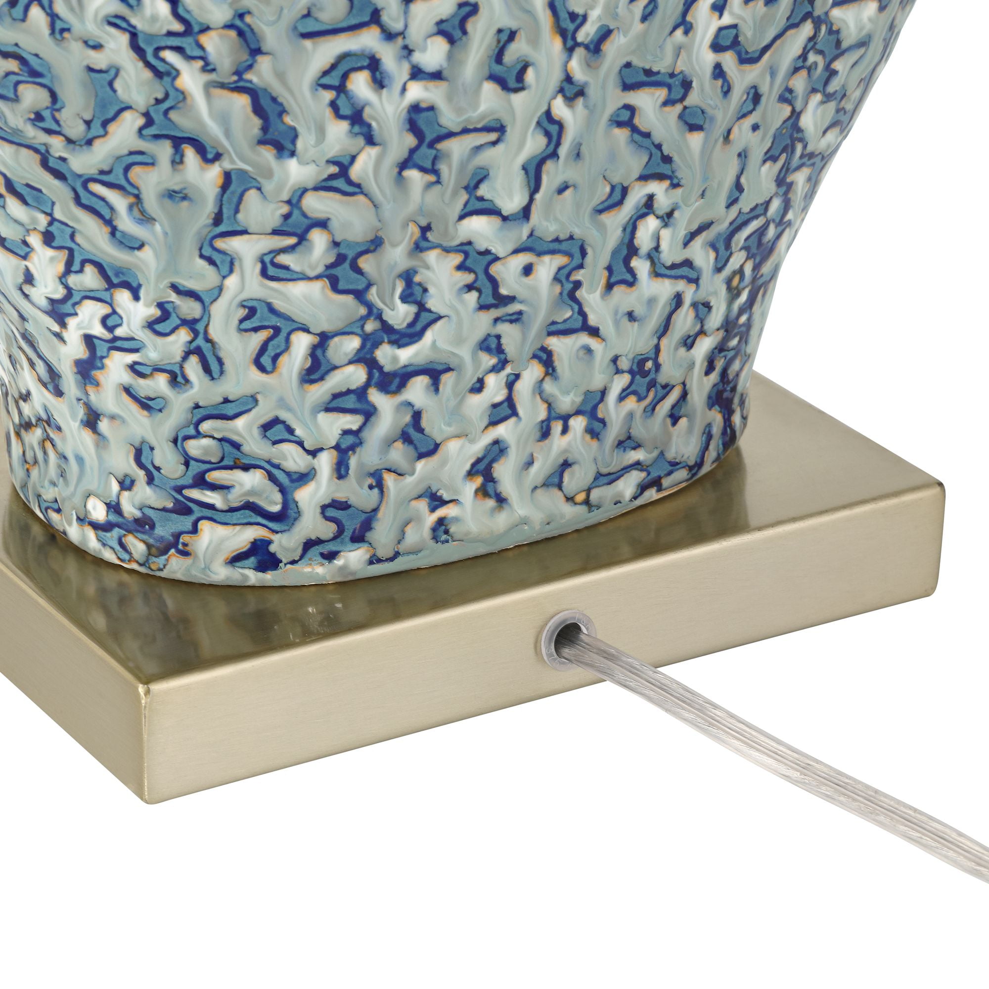 Possini Euro Design Victoria 29 1/2" Tall Modern End 3-Way Table Lamp Blue White Finish Ceramic Single Living Room (Colors May Vary)